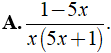 Rút gọn biểu thức 1/x-5x^2 - 25x-15/25x^2 -1 được kết quả là? (ảnh 6)